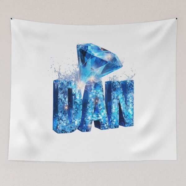Item preview, Dan – Brilliant Blue Diamond Name Art with Splash Effect designed and sold by VisionaryVeils.