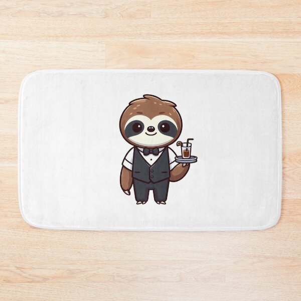 Item preview, Chill Cartoon Sloth Bartender in Vest and Bow Tie – Bold Animal Art designed and sold by Confuzz1ed.