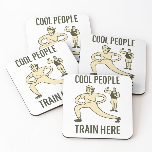 Item preview, Cool People Train Here – Retro Gym Motivation Cartoon Design designed and sold by Enea Kelo.