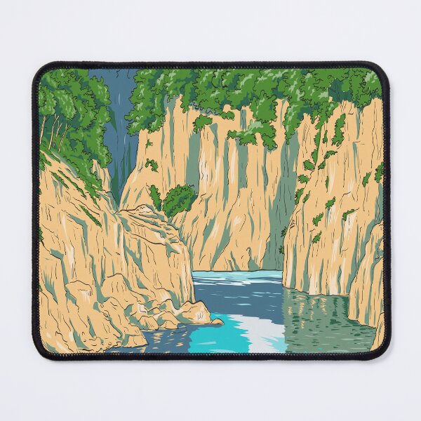 Item preview, Dorokyo Gorge in Yoshino Kumano National Park Japan Ukiyo-e Retro Woodblock Style designed and sold by patrimonio.