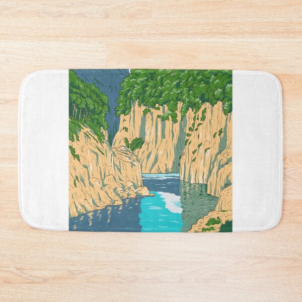 Item preview, Dorokyo Gorge in Yoshino Kumano National Park Japan Ukiyo-e Retro Woodblock Style designed and sold by patrimonio.