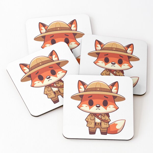 Item preview, Sad Cartoon Fox Archaeologist with Explorer Hat – Bold Animal Art designed and sold by Confuzz1ed.