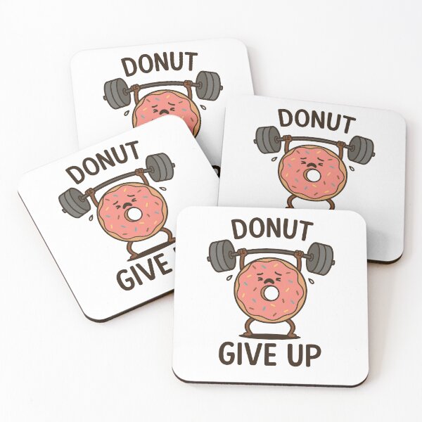 Item preview, Donut Give Up – Funny Motivational Lifting Donut Cartoon designed and sold by Enea Kelo.