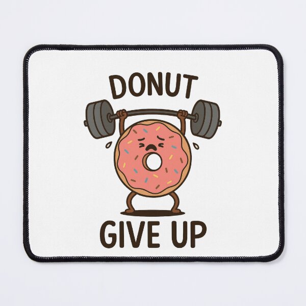 Item preview, Donut Give Up – Funny Motivational Lifting Donut Cartoon designed and sold by Enea Kelo.