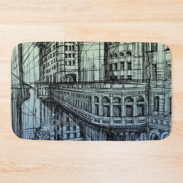Item preview, Artistic Urban Architecture Ink Drawing | Throw Pillow & Duvet Design for Interior Art Lovers & Modern Space Enhancers | Gift for Creative Minds designed and sold by IlustratorCAT.