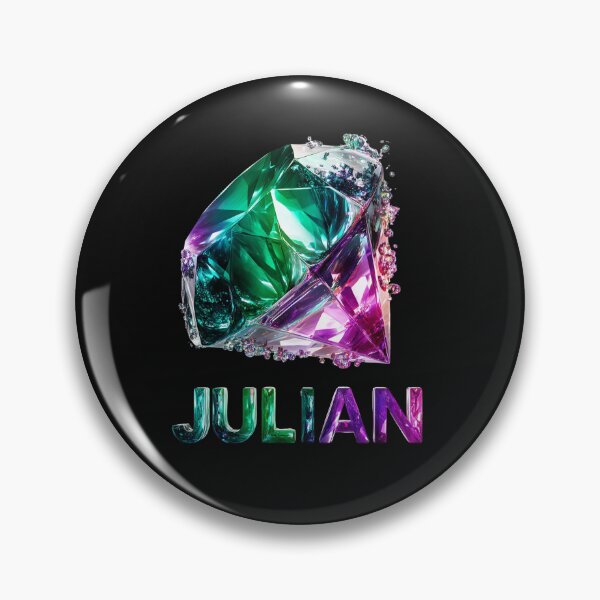 Item preview, Julian Name Art – Emerald & Amethyst Crystal Typography Design designed and sold by VisionaryVeils.