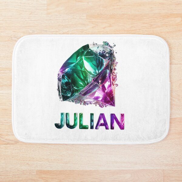 Artikelvorschau, Julian Name Art – Smaragd- und Amethystkristall-Typografie-Design entworfen und verkauft von VisionaryVeils.