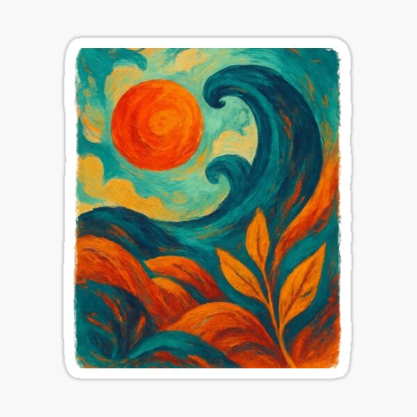 Aperçu de l'œuvre Vague de feu et ciel de bronze créée et vendue par FreeStyled.