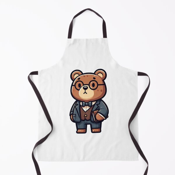 Item preview, Sophisticated Cartoon Bear Museum Curator in Bow Tie – Bold Animal Art designed and sold by Confuzz1ed.