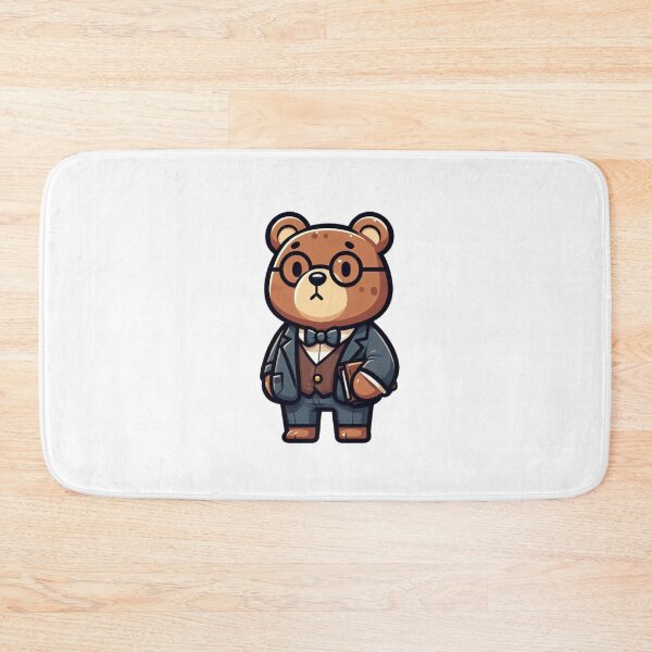 Item preview, Sophisticated Cartoon Bear Museum Curator in Bow Tie – Bold Animal Art designed and sold by Confuzz1ed.