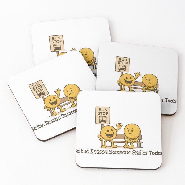 Item preview, Kindness Counts – Cheerful Smiley Face at the Bus Stop designed and sold by Flash Stop.