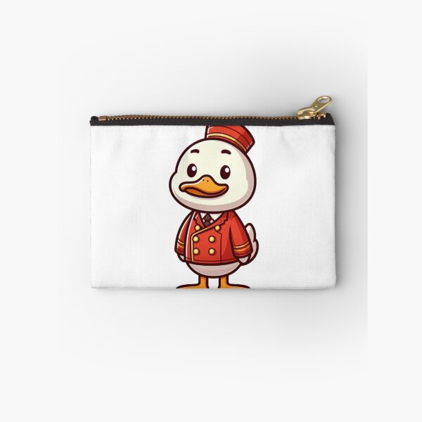 Item preview, Polite Cartoon Duck Hotel Concierge in Red Uniform – Bold Animal Art designed and sold by Confuzz1ed.