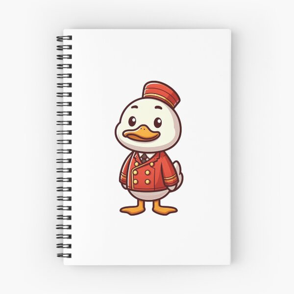Item preview, Polite Cartoon Duck Hotel Concierge in Red Uniform – Bold Animal Art designed and sold by Confuzz1ed.