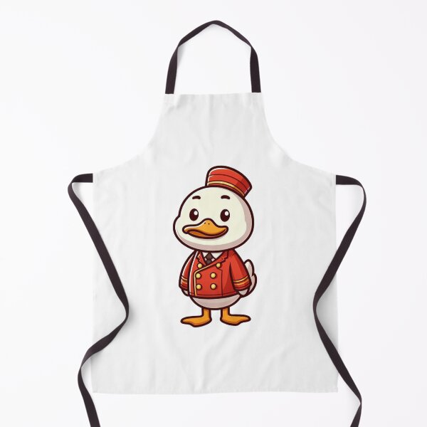 Item preview, Polite Cartoon Duck Hotel Concierge in Red Uniform – Bold Animal Art designed and sold by Confuzz1ed.