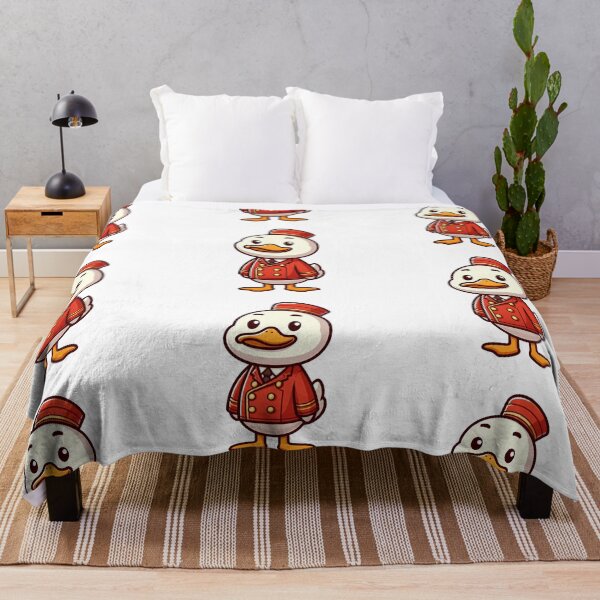 Item preview, Polite Cartoon Duck Hotel Concierge in Red Uniform – Bold Animal Art designed and sold by Confuzz1ed.