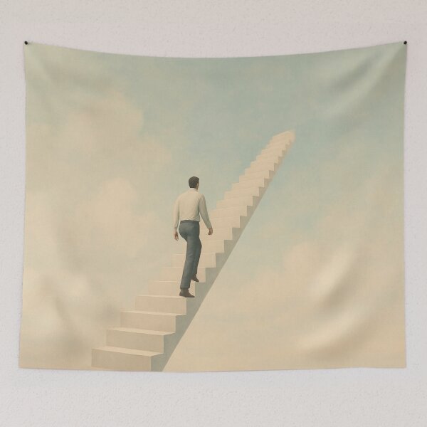 Item preview, Ocean Pool on the Road – Minimal Surreal Illustration designed and sold by PrometheusStyle.