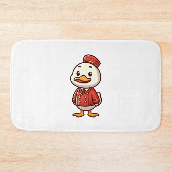 Item preview, Polite Cartoon Duck Hotel Concierge in Red Uniform – Bold Animal Art designed and sold by Confuzz1ed.