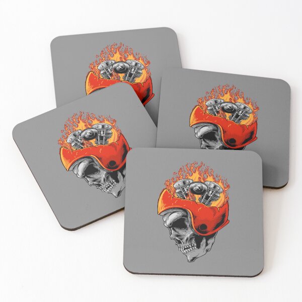 Item preview, Skeleton with burning helmet on wild motorcycle. designed and sold by Joncasmiart.