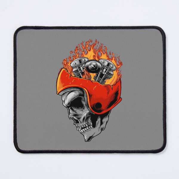 Item preview, Skeleton with burning helmet on wild motorcycle. designed and sold by Joncasmiart.