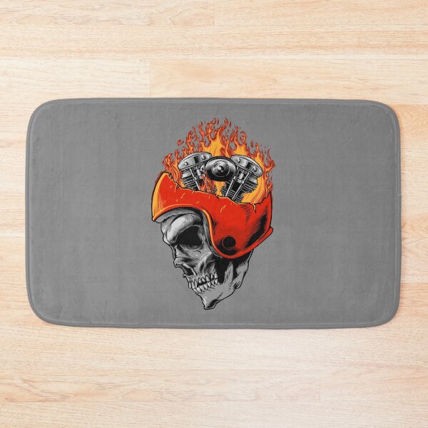 Item preview, Skeleton with burning helmet on wild motorcycle. designed and sold by Joncasmiart.