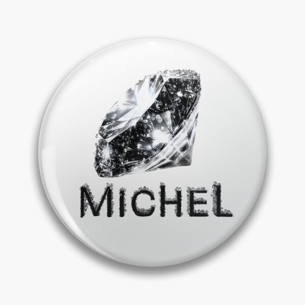 Item preview, Michel Name Art – Black Diamond & Crystal Typography Design designed and sold by VisionaryVeils.