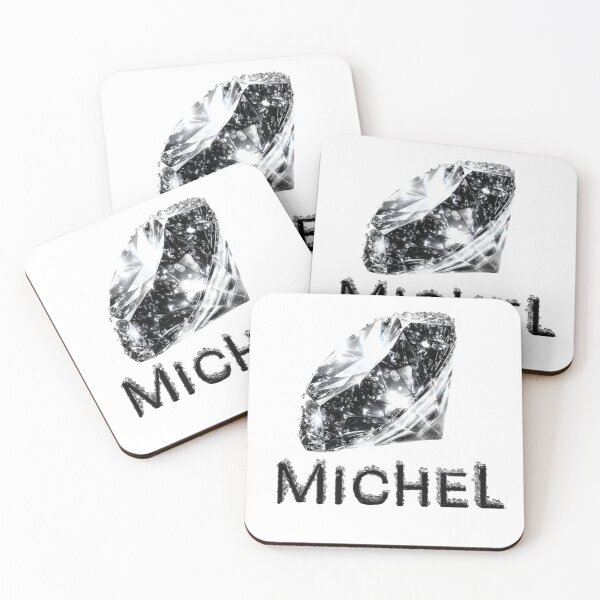 Item preview, Michel Name Art – Black Diamond & Crystal Typography Design designed and sold by VisionaryVeils.