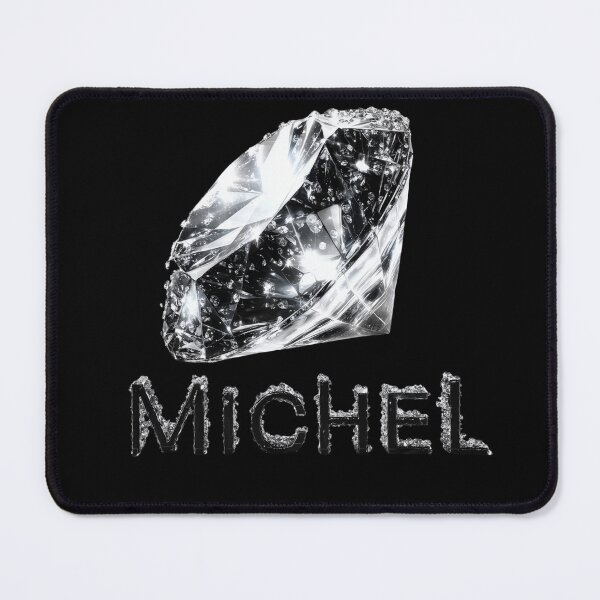 Item preview, Michel Name Art – Black Diamond & Crystal Typography Design designed and sold by VisionaryVeils.