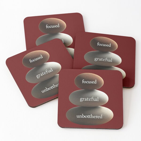 Item preview, Zen Stones Mantra - Focused, Grateful, Unbothered designed and sold by Hasanify.