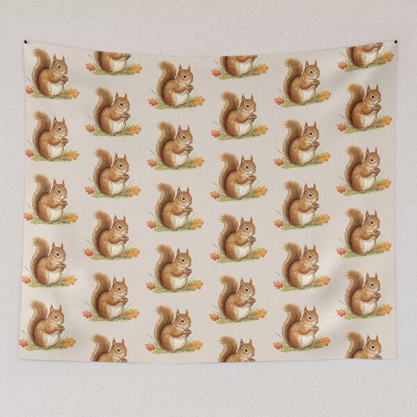 Item preview, The squirrel and his autumn treasure designed and sold by DakotaPoppin.