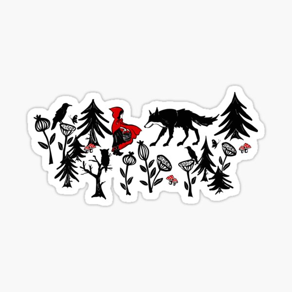 Vista previa del artículo con la obra «Caperucita Roja y el lobo», diseñado y vendido por kobyakov.