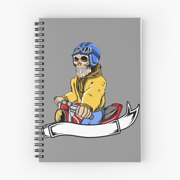 Item preview, Skeleton on a red motorcycle and blue helmet designed and sold by Joncasmiart.