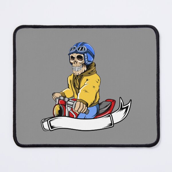 Item preview, Skeleton on a red motorcycle and blue helmet designed and sold by Joncasmiart.