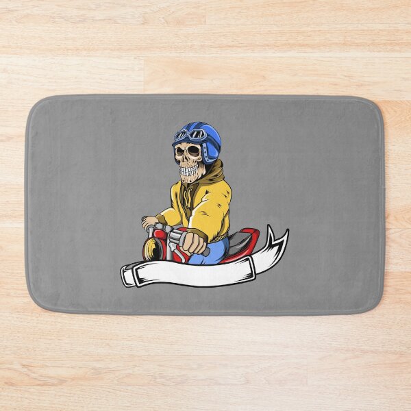 Item preview, Skeleton on a red motorcycle and blue helmet designed and sold by Joncasmiart.