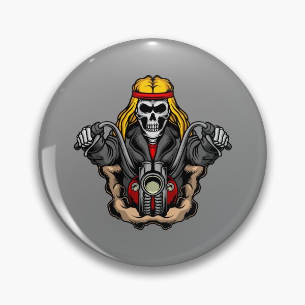 Item preview, Skeleton on vintage American motorcycle designed and sold by Joncasmiart.