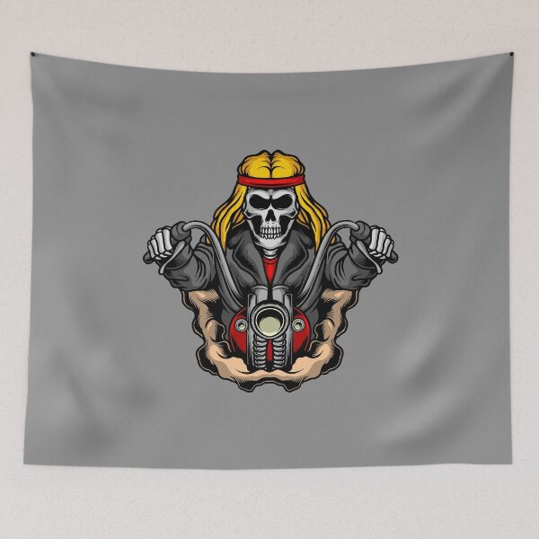 Item preview, Skeleton on vintage American motorcycle designed and sold by Joncasmiart.