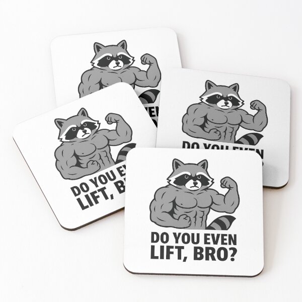 Item preview, Do You Even Lift, Bro? – Funny Buff Raccoon Flexing Gym Meme designed and sold by Enea Kelo.