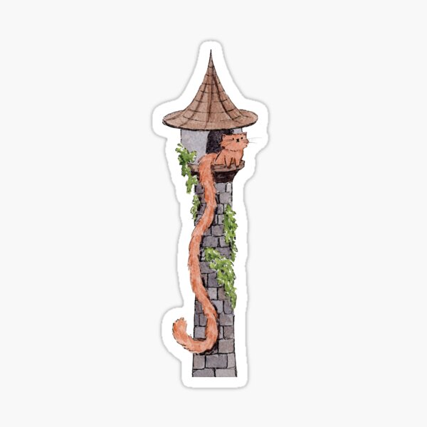 Artikel-Vorschau von Catpunzel Prinzessin Katze in ihrem Turm, designt und verkauft von srsig designs.