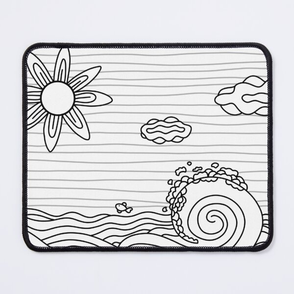Item preview, Sea landscape Coloring page designed and sold by avechir.