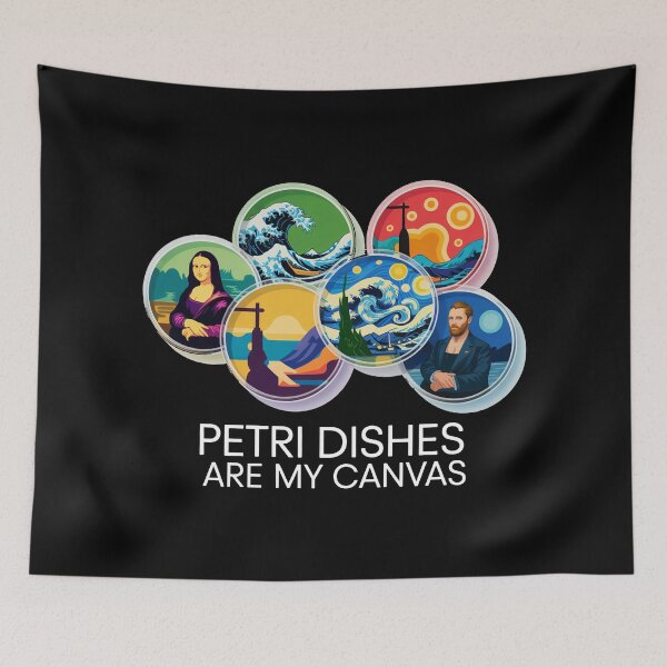 Item preview, Petri dishes are my canvas, funny art and microbiology designed and sold by NoetherSym.