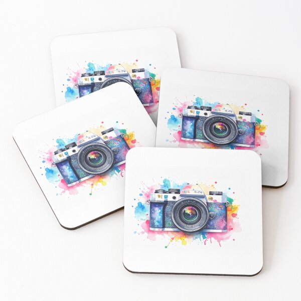 Item preview, Colorful Watercolor Camera – Artistic Photography Sticker designed and sold by Wardapotomus.