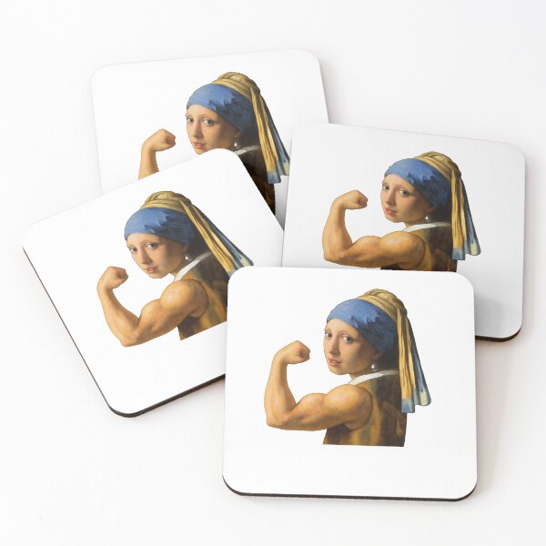 Item preview, Girl with a Pearl Earring – Buff Parody Gym Art designed and sold by Enea Kelo.