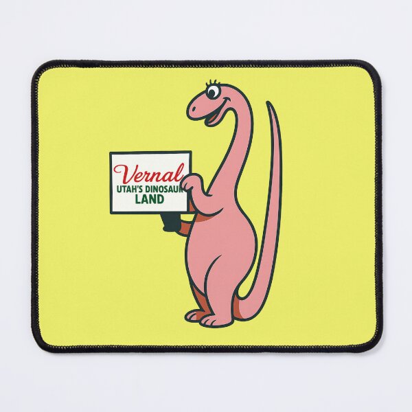 Item preview, Dinah the Dinosaur Vintage Vernal Utah Travel Sign Retro Design designed and sold by ArtSpireWorks.