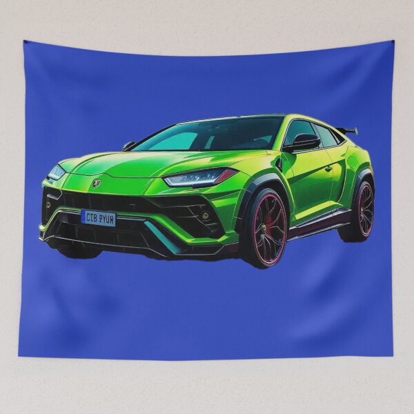 Item preview, Lamborghini Urus – Green Cartoon Retro Style designed and sold by BK-Fishing.