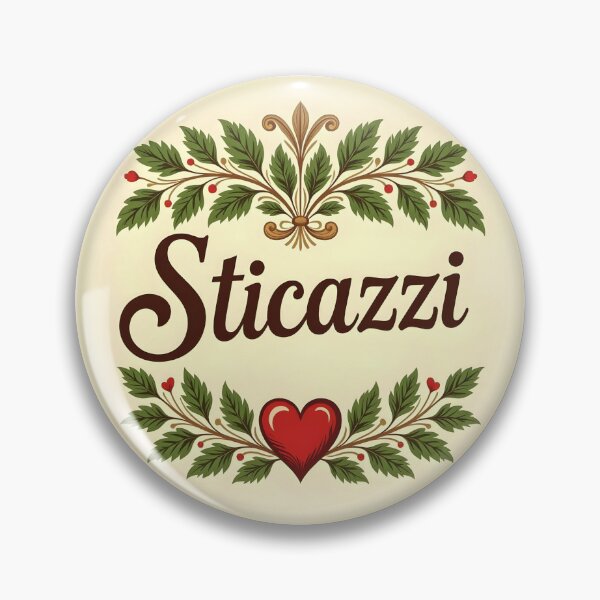 Item preview, Sticazzi Elegant Design – Italian Wordplay with Green Leaves Red Heart on Beige designed and sold by EmeraldeaArt.