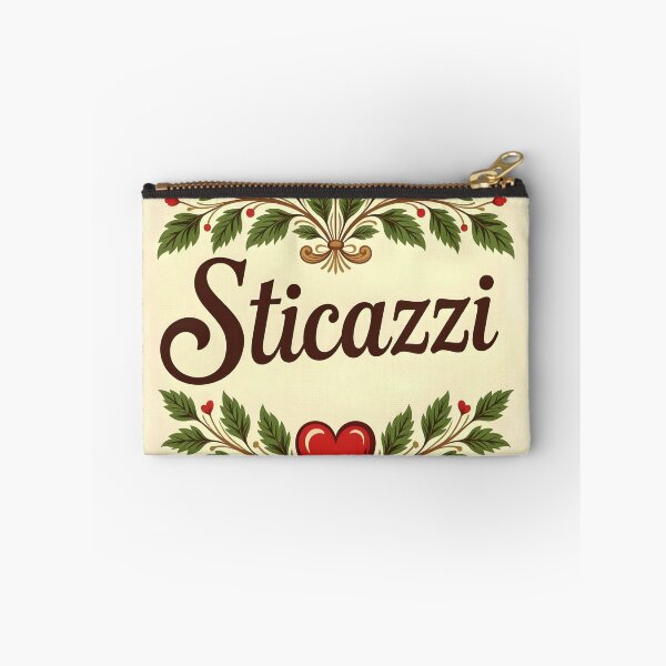 Item preview, Sticazzi Elegant Design – Italian Wordplay with Green Leaves Red Heart on Beige designed and sold by EmeraldeaArt.