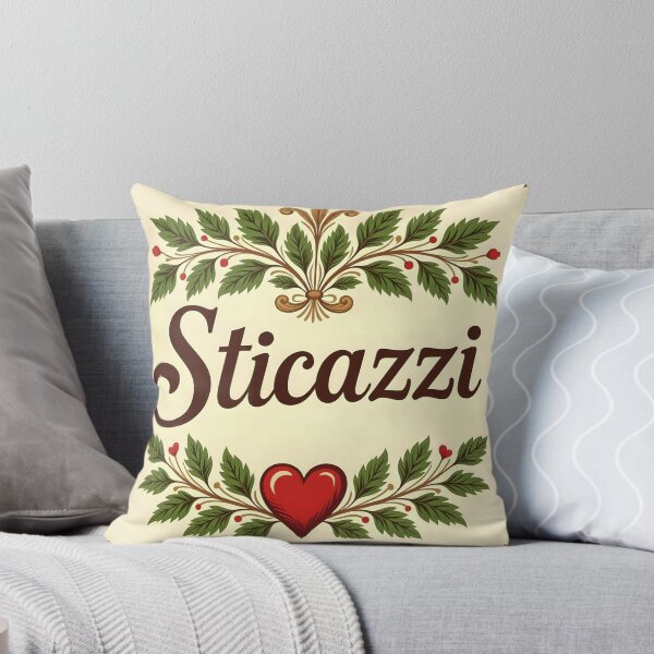 Item preview, Sticazzi Elegant Design – Italian Wordplay with Green Leaves Red Heart on Beige designed and sold by EmeraldeaArt.