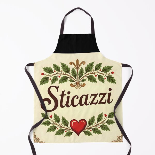 Item preview, Sticazzi Elegant Design – Italian Wordplay with Green Leaves Red Heart on Beige designed and sold by EmeraldeaArt.