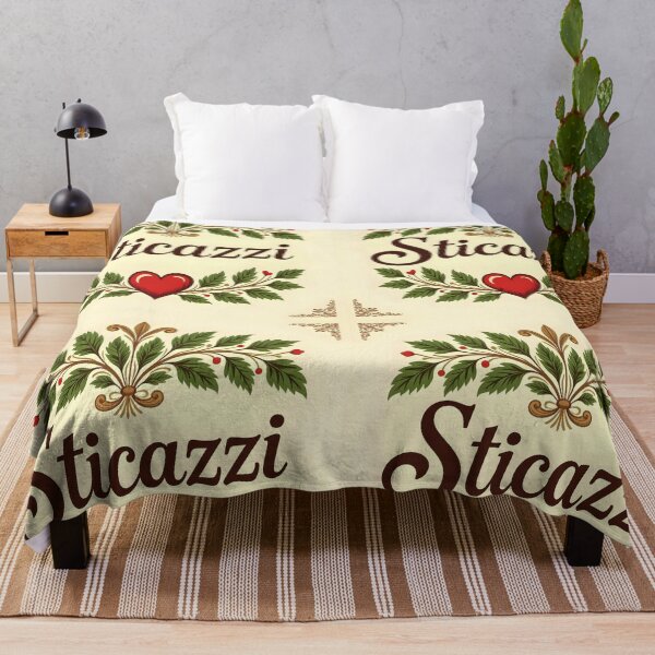 Item preview, Sticazzi Elegant Design – Italian Wordplay with Green Leaves Red Heart on Beige designed and sold by EmeraldeaArt.