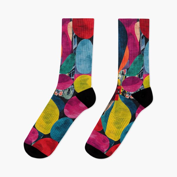 Item preview, Stride Through the Swinging Sixties - Vibrant City Street with British Flair and Abstract Energy designed and sold by OlfactoART Studio.