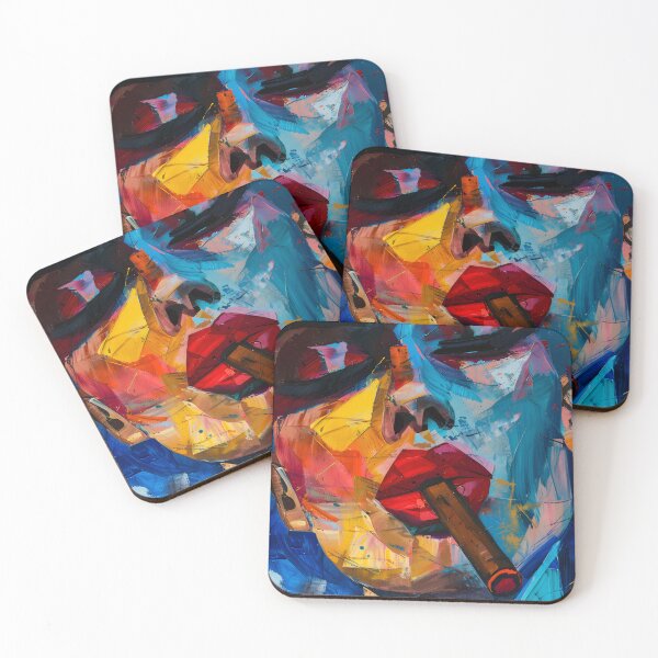 Item preview, Command the Room - Confident Woman with Cigar in Bold Geometric Color Burst designed and sold by OlfactoART Studio.
